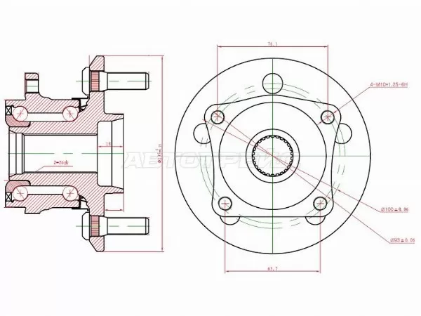Ступичный узел задн. TOYOTA VISTA ARDEO /CALDINA /ALLION /WISH /OPA /AVENSIS AZT255 4WD 98-07 (SAT: ST-42410-32100)