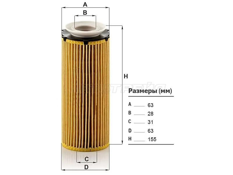 Фильтр масляный (картридж) BMW X5 E70 N57 06-13 / X6 E71 10-14 / 5-SERIES F10 /F11 /F07 N57 10-16 / 7-SERIES (MANN: HU720/3X)