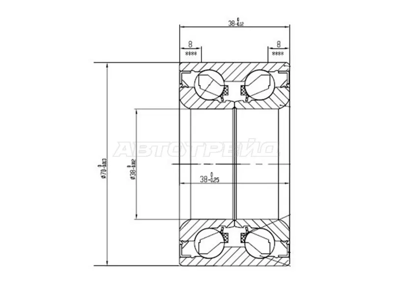 Подшипник передней ступицы наружный TOYOTA RUSH /CAMI /TERIOS /PYZAR (без ABS) (KOYO: DAC3870W-7CS66)