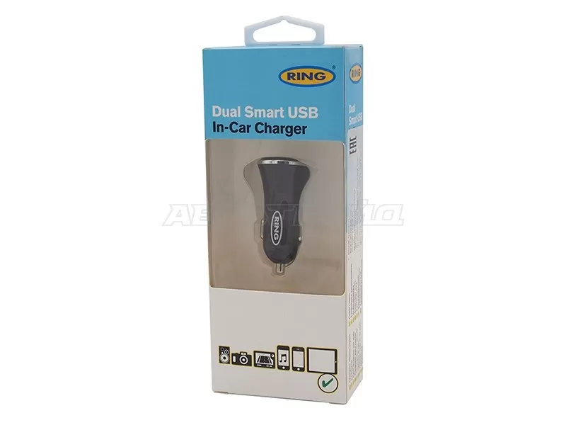 Зарядное устройство в прикуриватель 2 порта USB (RING: RMS22)