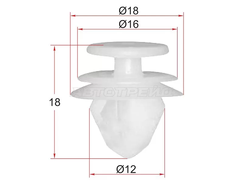 Клипса крепежная PEUGEOT /CITROEN /RENAULT (1 шт.) (SAT: ST-KE-125)
