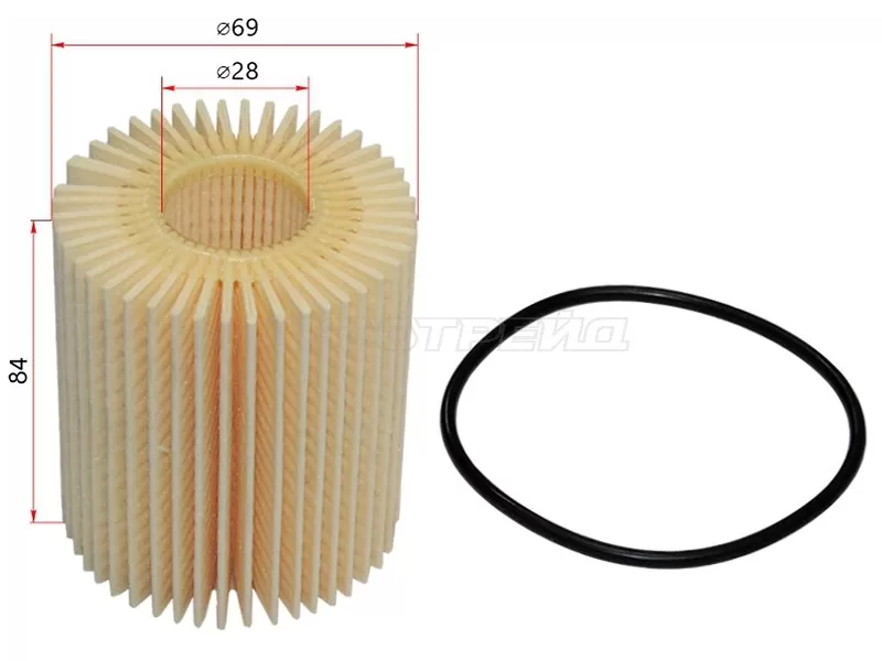 Фильтр масляный (Картридж) LEXUS IS250,GS# 3GR-FE, 2-4,5GR-FSE, 2AD-FTV 03- (TOYOTA: 04152-YZZA3)