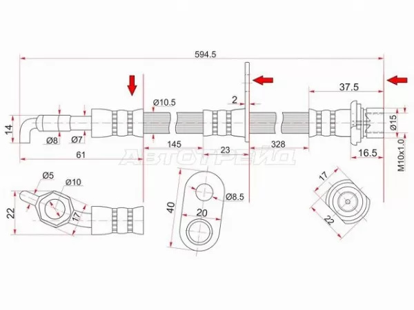 Шланг тормозной задний (Таиланд) TOYOTA CAMRY /WINDOM /LEXUS ES240 /300 /330 /350 01- LH (SAT: ST-90947-02F61)