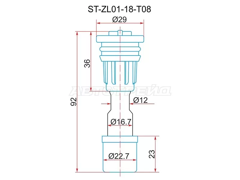 Наконечник катушки MAZDA Z5 /ZM (ZL01-18-10B) (SAT: ST-ZL01-18-T08)