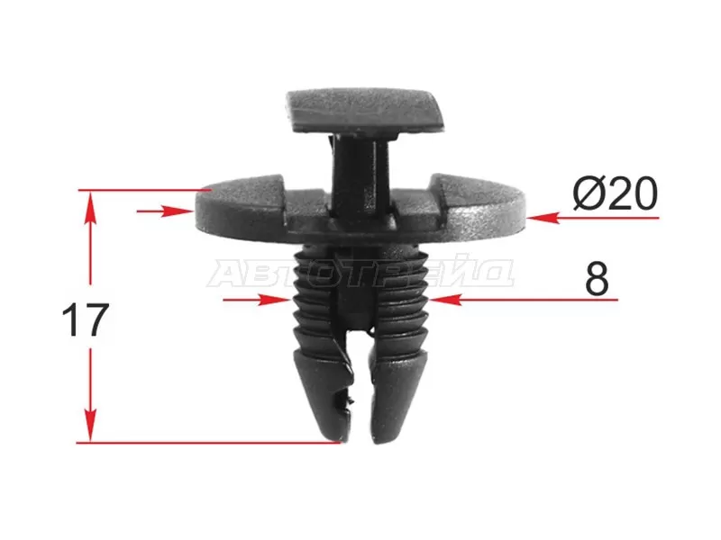 Клипса крепежная PEUGEOT /CITROEN /RENAULT (1 шт.) (SAT: ST-M12244)
