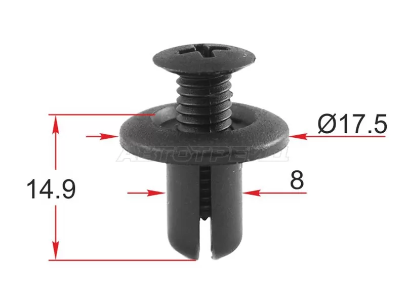 Клипса крепежная HYUNDAI /KIA /MAZDA /FORD (1 шт.) (SAT: ST-KR-313)