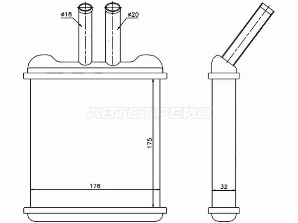 Радиатор отопителя салона DAEWOO NUBIRA /LACETTI 00- /CHEVRLET LANOS 97- (SAT: ST-CVL1-395-0)