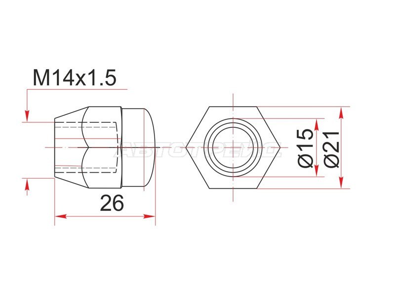 Гайка колесная TOYOTA BB /DUET /CAMI /PASSO /SPARKY 04- (SAT: ST-90049-11073)