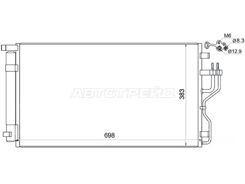 Радиатор кондиционера Hyundai ix35 09-15  / Tucson 09-15  / Kia Sportage 10-16 (SAT: ST-HY14-394-0)