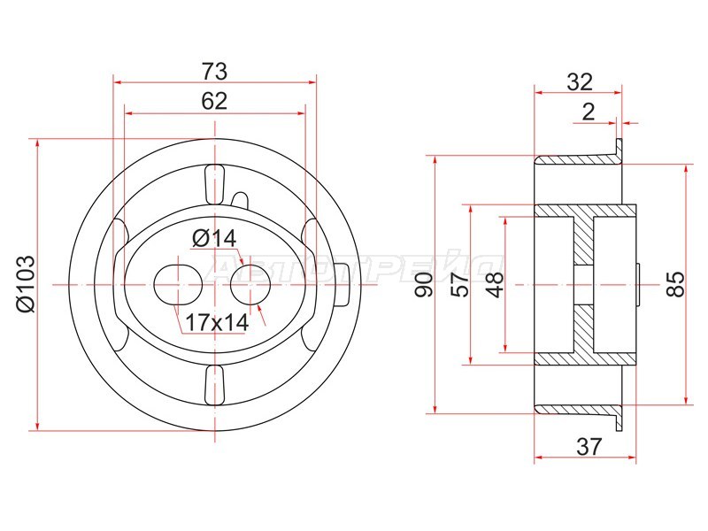 Опора дифференциала RR TOYOTA MARK II,CRESTA,CHASER, Verossa (SAT: ST-41651-22060)