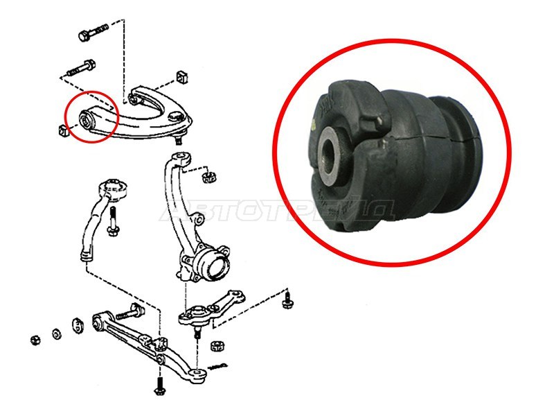 Сайлентблок верхнего FR рычага TOYOTA ALTEZZA /BREVIS /CROWN /VEROSSA 96- /CHASER /CRESTA /MARK2 92-04 (SAT: ST-48632-30100)