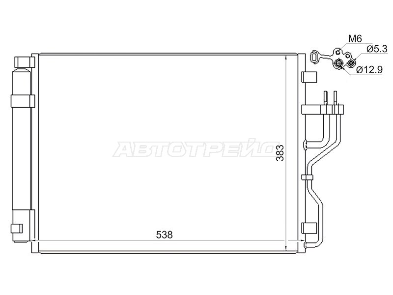 Радиатор кондиционера Hyundai ix35 09-15  / Tucson 09-15  / Kia Sportage 10-16 (SAT: ST-HY14-394-A0)