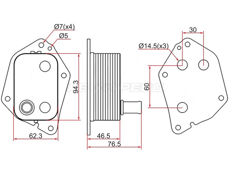 Радиатор масляный HYUNDAI ELANTRA 06-10 /ELANTRA 10- /i30 12- /I40 11- /ix35 09- /TUCSON 15- /KIA CEED 07- (SAT: ST-26410-2A501)