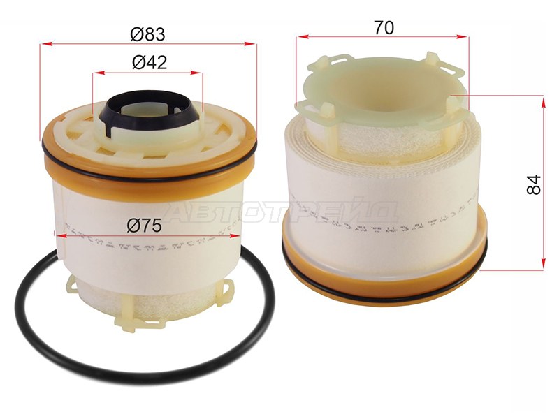 Фильтр топливный TOYOTA HILUX 1KDFTV 12-15 /FORTUNER 12-15 /MITSUBISHI L200 4N15 15- (SAT: ST-23390-0L050)