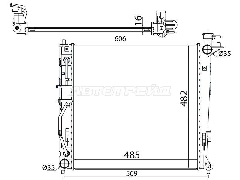 Радиатор Hyundai ix35 09-15  / Kia Sportage 10-16 (SAT: ST-10-0004)