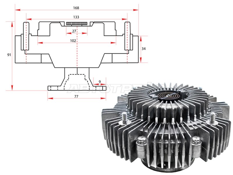Вискомуфта TOYOTA LAND CRUISER,COASTER 1HZ /2H (SAT: ST-16210-68030)