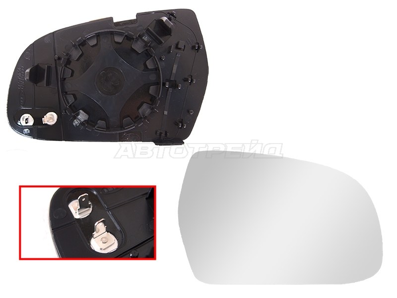 Полотно зеркала AUDI A4 13-15 /A5 10-17 RH сферическое с обогревом (ALKAR: 6432785)