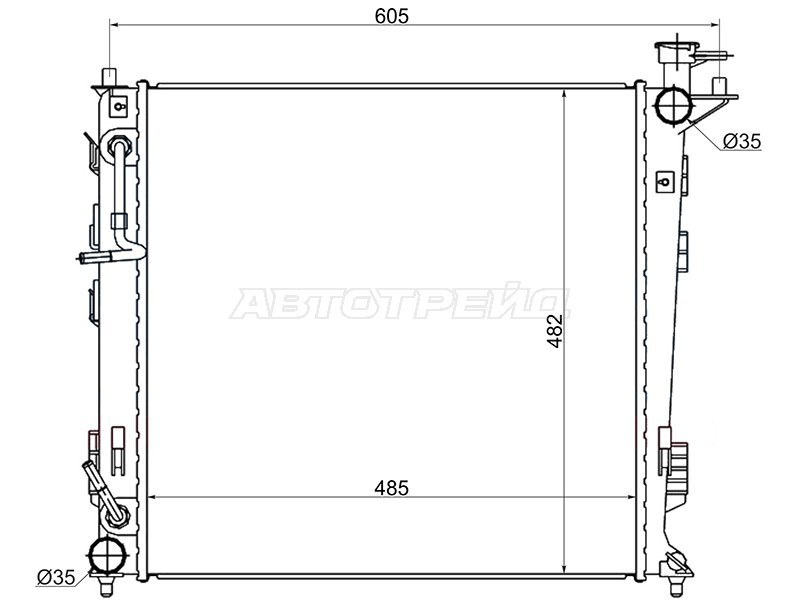 Радиатор Hyundai ix35 09-15  / Tucson 09-15  / Kia Sportage 10-16 (SAT: HY0014-2.0D)